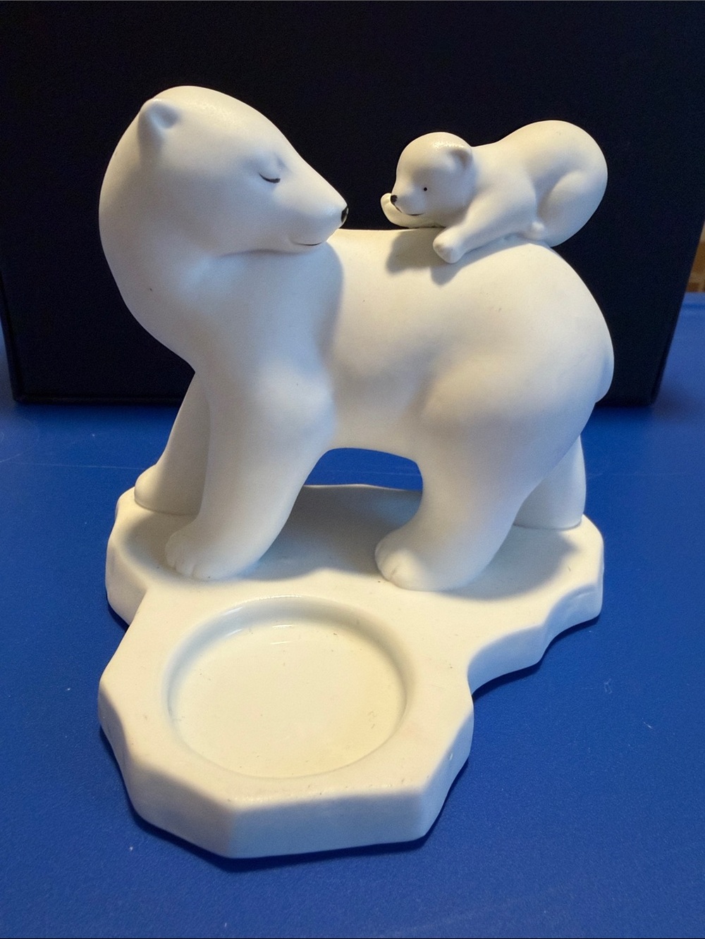Party lite “Mother’s Joy” Polar Bear & cub tealight candle holder retired P91134